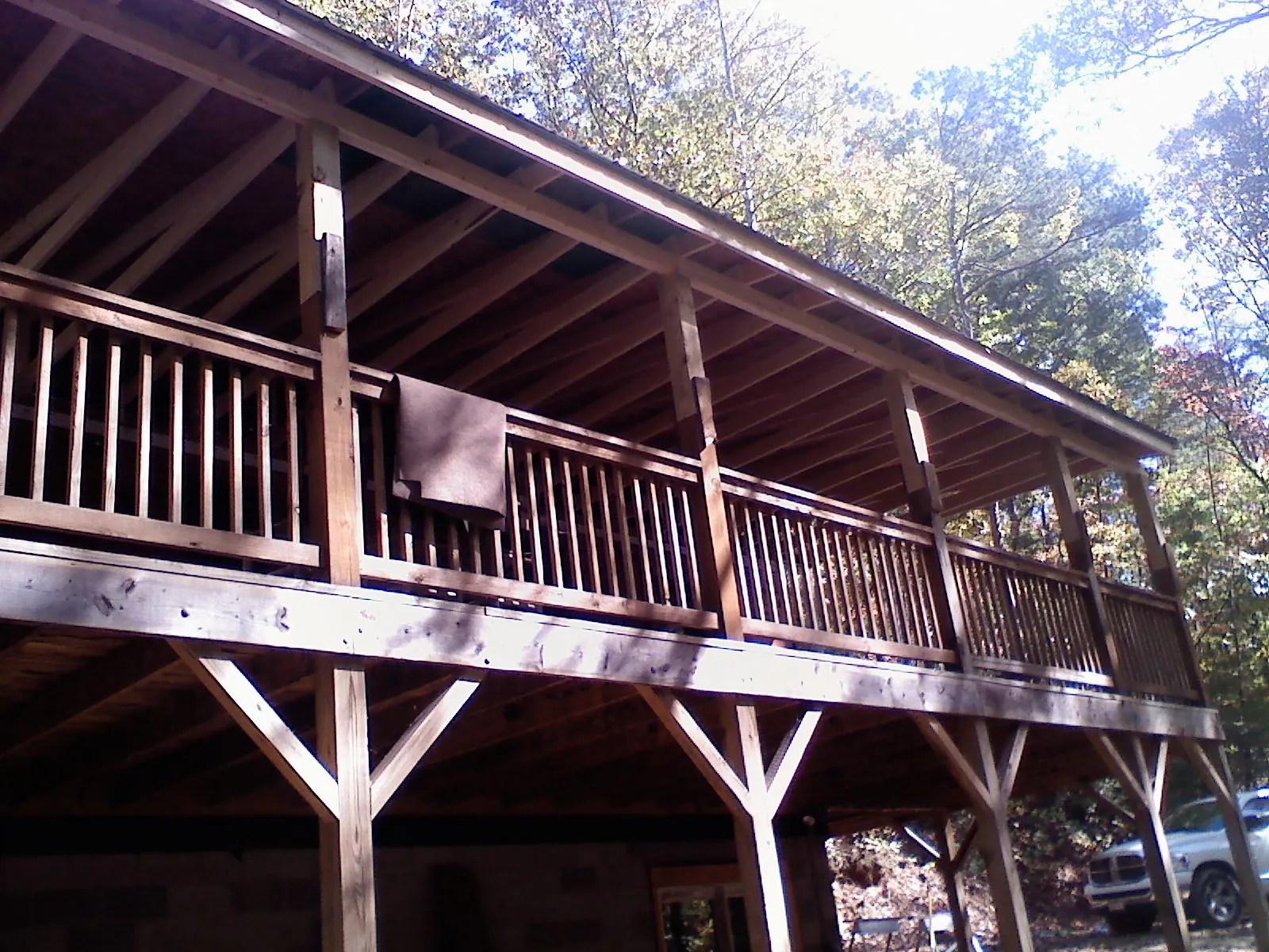 Timber framing under a new elevated porch and deck — Roof Leak Repair in Broadalbin by Roofing Brothers